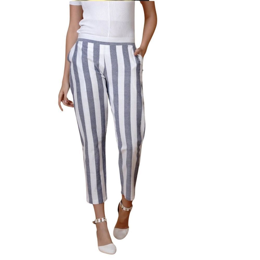 New Good American Blue & White Striped Cropped Women’s Jeans Pants Size 10/30